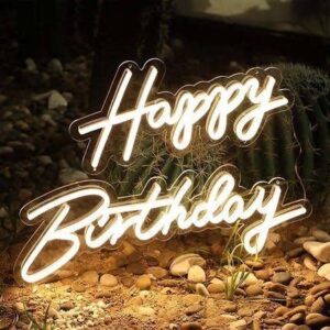 NEON Happy Birthday LED Light Board - Warm White