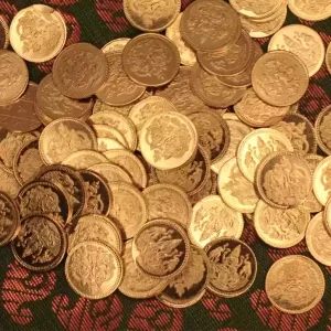 Gold Coins Lakshmi Ganesh (Set of 9pcs)