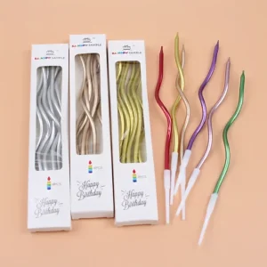 Swirls Candle Cake Topper spiral assorted colour