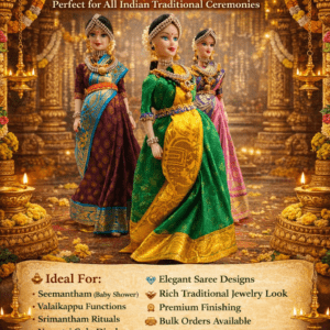 Cultural Doll Mom To Be (sreemantham) Pregnant Srimantham seemantham 11" inch - Traditional Dolls