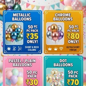 Metallic Balloons - 50pc per pack - for decoration