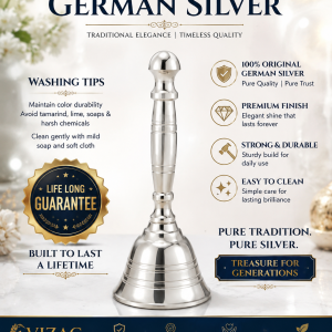 Bell 4" inch - 100PERCENT PURE GERMAN SILVER 100% guarantee life time