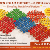 WOOD KGF Rangoli Muggu Frames - (ASSORTED) 10pc set (8 INCH SIZE) mdf kolam --MDF KOL 8I 10P 1820   -- MDF KGF WOOD PROPS