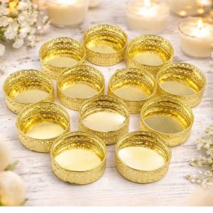 Tlight Gold Metal Mini - Candle Holder round  TH 12PC ROUND 274