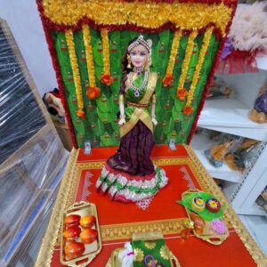 HALF SAREE LANGA VONI STANDING CULTURAL DOLL SET