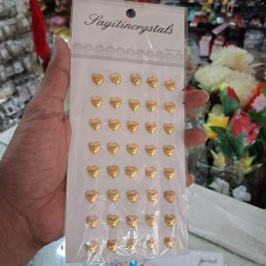 (BEAD HEART GOLD - STR SH HEART G 36) craft stickers used by kids and also for all traditional props decoration
