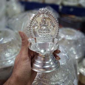 kamakshi deepam diya lamp LA KAMAK 0140 4200--100% 100PERCENT PURE GERMAN SILVER (life long guarantee)—