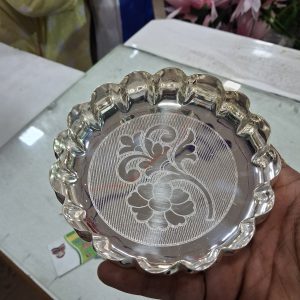 6 INCH PLATE FLORAL CUT – PL FL 6I 0180 3400— 100% 100PERCENT PURE GERMAN SILVER life long guarantee ORIGINAL