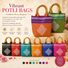 POTLI 3P KHAN PIPE 957 bags assorted colour with kada handle — TRADITIONAL RETURN GIFTS— TRADITIONAL RETURN GIFTs bags