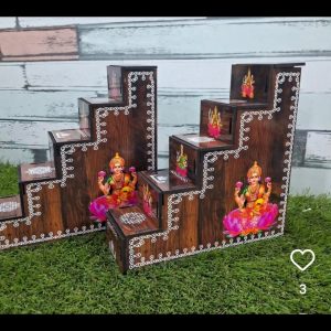 wood kgf mdf steps 5 ashtalaksmi (set of 2)  -- MDF KGF WOOD PROPS