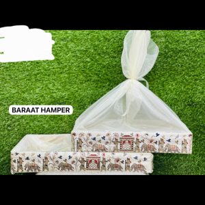BKTH ELE 15 21 2280 RECTANGLE ELEPHANT BASKET LUXURY HAMPER TRAY WITH NET 15 INCH * 21 INCH