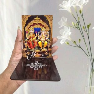 DIYA STAND LAKSHMI LAXMI GANESH -- TL GAN LAK 120  - WOOD MDF KGF PROPS