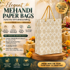 25PCS PER PACK -- PAPER BAGS MEHANDI DESIGN TRADITIONAL RETURN GIFT BAGS -PB ME 11 13 25P 1426-  ( 11 INCH * 13  INCH)