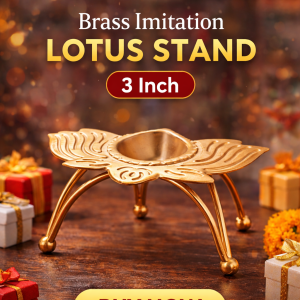 LOTUS urli STAND BRASS FINISHED IMITATION -- DIYA LOTUS 3I 2 -- TRADITIONAL RETURN GIFTS