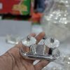 DOUBLE BARINI KUMKUM DIBBI - 10PC PER BOX — IMITATION GERMAN SILVER TRADITIONAL RETURN GIFTS