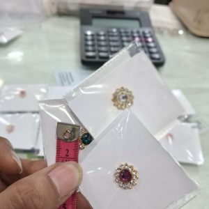 BIN FLORAL C0 100 --  — BINDI FOR ANY GOD OR GODDESS – METAL TILAK GOD POSHAK PROPS