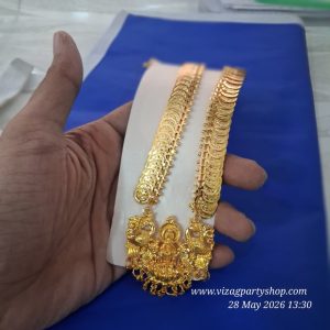 10 inch KASULAPERU HARAM with locket -- PROP NECKLAC 775– -POOJA GARLANDS VARALAKSHMI VARALAXMI OR ANY POOJA VRATAM