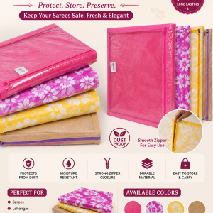 15PC PER PACK -- SAREE COVERS ZIP MODEL ( SC 15PC 957 PLAIN) (SC 15P 957)
