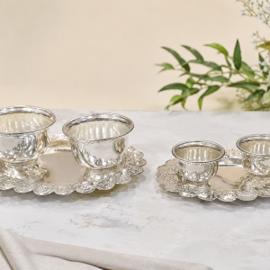 Pasupu Kumkum Cups Holders — PURE GERMAN SILVER PLATED