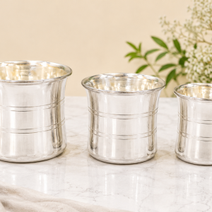 Panchapatra P LINE ALL SIZES — PURE GERMAN SILVER PLATED