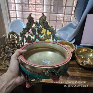 REAL PURE UNPOLISHED BRASS URLI PARROT