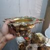 REAL PURE UNPOLISHED BRASS - URLI DIYA WITH 3 BELLS