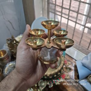 REAL PURE POLISHED BRASS - PANCHA DIYA VRATAM