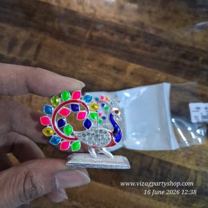 2INCH - 2 PC OF METAL PEACOCKS – MINIATURE GOD POSHAK PROPS
