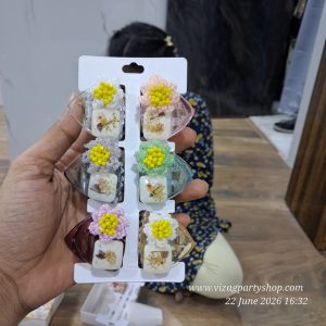HAIR CLIP FLOWER BEADS 6PCS - KOREAN HAIR ACCESSORIES ACCESSORY