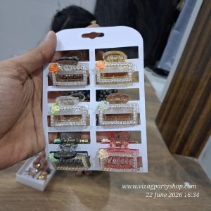 HAIR CLIP FLOWER BUNCH SQUARE 6PCS - KOREAN HAIR ACCESSORIES ACCESSORY