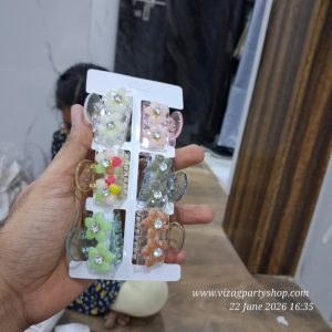 HAIR CLIP FLOWER DREAMY SHINE DUAL 6PCS - KOREAN HAIR ACCESSORIES ACCESSORY
