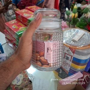 HEAVY GLASS VACUUM vaccum AIRTIGHT PEARL DRY FRUIT JAR / SPICE OR ANY -- TRADITIONAL PS RETURN GIFTS