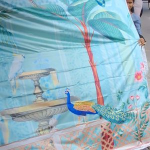 PEACOCK ZOO - - 8 feet * 8 feet cloth background BACKDROPS PRINTED