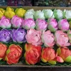10 cms each - 6 PCS PER PACK - ASSORTED COLOUR - LOTUS FLOATING LOOSE FLOWERS