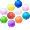 paper decorative lantern 10 inch each - set of 10 pc assorted colour