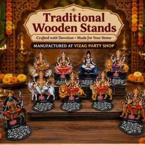 NAVDURGA— KGF MDF WOOD PROPS DIYA STAND