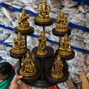 WOODEN STAND FOR VIGRAHALU GOD IDOLS - 8 STEP STAND MULTI LEVEL POOJA STAND