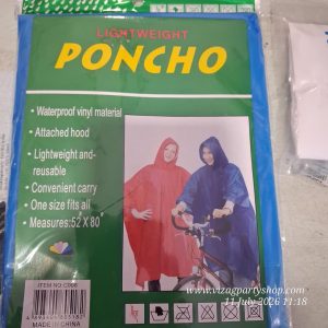 RAINY SEASON RAIN COAT PONCHO LIGHT  ASSORTED COLOURS - 52 INCH * 80  INCH raincoat raincard