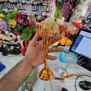 FLOWER STAND GOLD COLOUR – 2 PC PER PACK JUMBO SIZE -8.5 INCH – — VRATAM VARALAKSHMI LAXMI POOJA PUJA PROPS