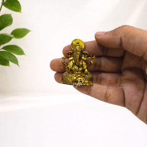 GANESH SITTING PLAIN - BRASS IDOLS GOD FIGURES
