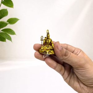 SHIVJI SHIVA SITTING TRISHUL 1.5INCH - BRASS IDOLS GOD FIGURES