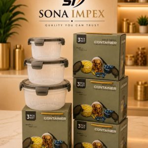 SET OF 3PC HEAVY ROUND BOXES `1 LTR CAPACITY- TRADITIONAL PS RETURN GIFT