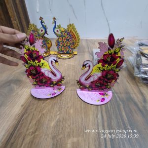FLORAL SWAN 6 INCH 2PC SET- WOOD MDF KGF PROPS