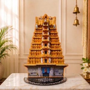chamundeshwari 12 INCH TEMPLE WITH ROUND KOLAM BASE  ARCH – wood mdf kgf props