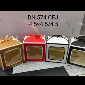 10 PC PER PACK WINDOW PAPER FANCY GIFT BOXES (DIMENSIONS IN INCHES) - NO.574-CEJ