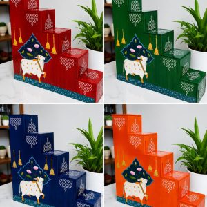 WOODEN STEPS 5 NARROW - 5STEP - MDF KGF WOOD PROPS - RED