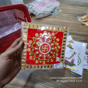 SWASTIK -  RANGOLI STONE / PEARLS ENGRAVED (assorted colours)