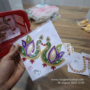 PEACOCKS /  SWANS -  RANGOLI STONE / PEARLS ENGRAVED (assorted colours)