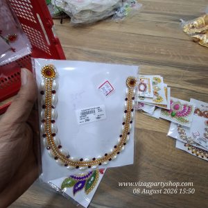 PHOTO GARLANDS 5 INCHS -  RANGOLI STONE / PEARLS ENGRAVED (assorted colours)