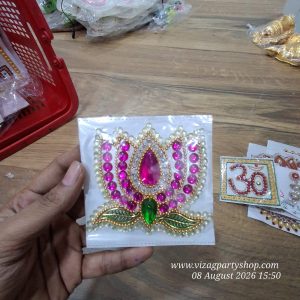 LOTUS -  RANGOLI STONE / PEARLS ENGRAVED (assorted colours)